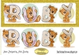 Teddy bears named RUBY Gold Glitter DL Card