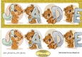 Teddy bears named JADE Gold Glitter DL Card