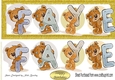 Teddy bears named FAYE Gold Glitter DL Card