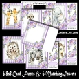 6 Lovely 8x8 Card Fronts of Cute Animals/Inserts with roses Bumper Kit