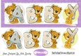 Teddy bears named ABBY Purple Glitter DL Long Card