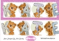 Teddy bears named Kate pink Glitter DL Card