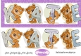 Teddy bears named Kate purple Glitter DL Card