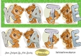 Teddy bears named Kate green Glitter DL Card