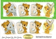 Teddy bears named ABBY green Glitter DL Card