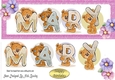 Teddy bears named MARY pink Glitter DL Card