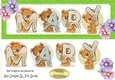 Teddy bears named MARY green Glitter DL Card