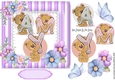 Lovely Teddies name AMY In stripe purple 7x7 frame with flowers