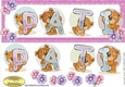 Teddy bears named PATI pink Glitter DL Card