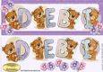 Teddy bears named DEBI purple Glitter DL Card