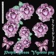 Pretty corner pink rose vignette with butterflies png