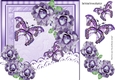 Pretty purple roses & lace with butterflies 8x8
