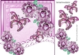 Pretty pink roses & lace with butterflies 8x8