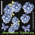 Pretty corner blue rose vignette with butterflies png