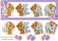 Teddy bears named JEAN purple Glitter DL Card