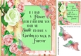 pretty corner butterflies with peach summer roses in 8x8 ornate frame