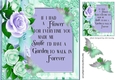pretty corner butterflies with lilac summer roses in 8x8 ornate frame
