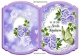 pretty purple roses on lace with butterflies & script bracket card