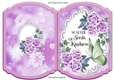 pretty lilac roses on lace with butterflies & script bracket card