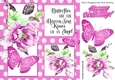 Pretty painted pink shades & flowers, butterflies pink polkadot 8x8