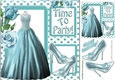 Time to party pretty turq dress & sparkle shoes with roses 8x8