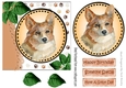 Lovely water colour corgi dog with leaves 7x7