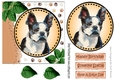 Lovely water colour french bulldog with leaves 7x7