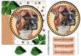 Lovely water colour boxer dog with leaves 7x7