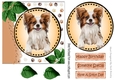 Lovely water colour chichuhua dog with leaves 7x7