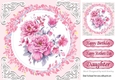 Pretty delicate pink peonies with ornate frame 8x8