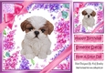 Gorgeous little puppy (one) with bows and flowers 8x8