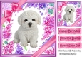 Gorgeous little puppy (two) with bows and flowers 8x8