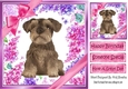 Gorgeous little Schnauzer puppy with bows and flowers 8x8