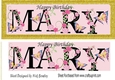MARY Black, flowers gold glitter frame DL
