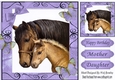 Moment with mum and baby foal with butterflies 8x8 (purple)