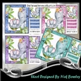 4 Lovely Moments with mum and baby elephants with butterflies card fronts Mini Kit