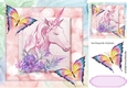 Pink rainbow unicorn with butterflies 8x8