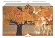 In the woodland pretty water colour deers & bunny with butterflies folded book