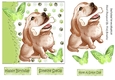 Cute painted dog with his bone and butterflies 7x7 (green)