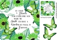 flowers and butterflies card front 8x8 (green)