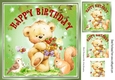 Cute little teddy with strawberries and squirrel pyramids 8x8