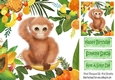 Lovely Tropical Fruit Frame with a monkey 8x8