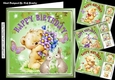 Cute little teddies with flowers, bunnies and butterflies 8x8 Card fronts mini kit