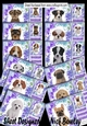 12 Gorgeous little puppies with purple bows and flowers card fronts 8x8 bumper kit