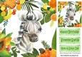 Lovely Tropical Fruit Frame with a pretty zebra 8x8 card front