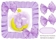 sweet little elephant sitting on a moon in purple frill 8x8 frame