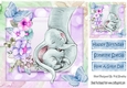 sweet dreams little one mum and baby elephant blue butterflies 8x8