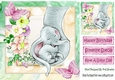 sweet dreams little one mum and baby elephant pink butterflies 8x8