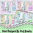 4 sweet dreams mum and baby elephants butterflies card fronts 8x8 mini kit