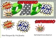 SUPER HERO DAD name DL with quotes (silver)